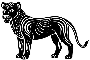 Cute Forest Animal Vector Line Art – Cartoon Clipart, Logo Icon, Funny Animal Illustration on White Background