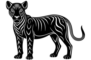 Cute Forest Animal Vector Line Art – Cartoon Clipart, Logo Icon, Funny Animal Illustration on White Background