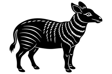 Cute Forest Animal Vector Line Art – Cartoon Clipart, Logo Icon, Funny Animal Illustration on White Background