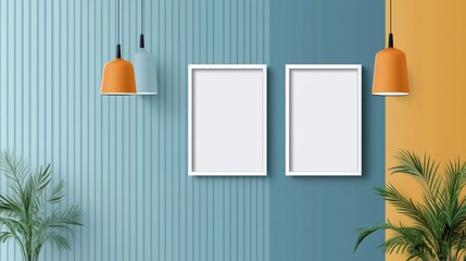 Classic empty wall frame with decorative panels elegant wall display clean room creates visual aesthetics and has aesthetic potential