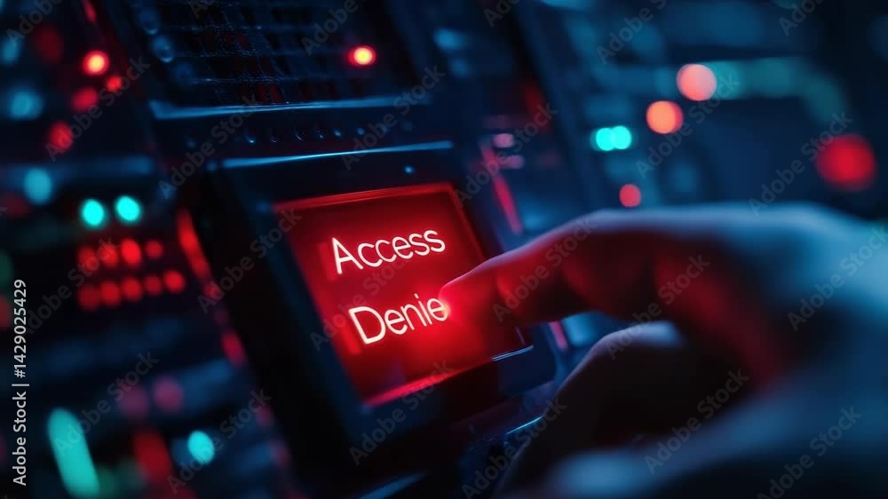 Poster a hacker’s failed attempt to breach a system, with a red 