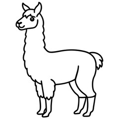 Single Stroke Llama Vector Design