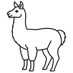 Single Stroke Llama Vector Design