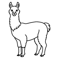 Fototapeta premium Single Stroke Llama Vector Design