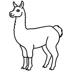 Single Stroke Llama Vector Design
