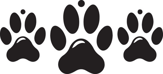 Fototapeta premium Bobcat footprint icon, Bobcat paw print silhouette vector, black animal track icon 