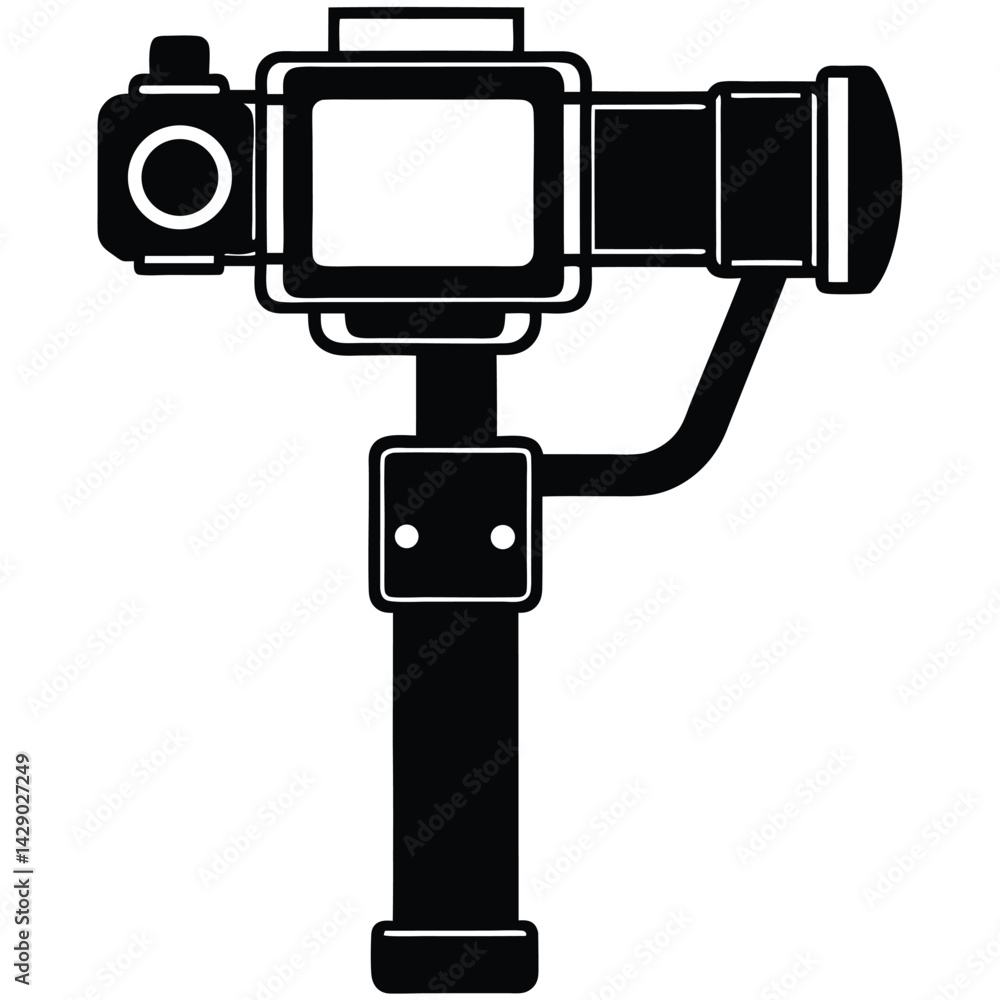Poster isolated black vector photographer using element gimbal stabilizer with white background