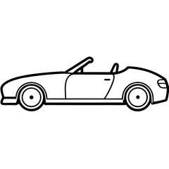Outline of a Roadster Sports Car – Simple Line Art for Auto Concept