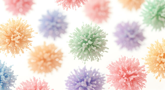 Pastel Hues Geometric Forms Abstract Composition On White Backdrop