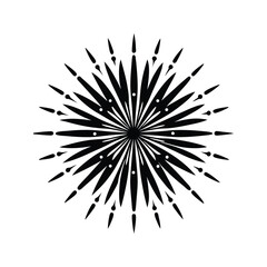 Fototapeta premium Holiday firework icon silhouette vector with white background