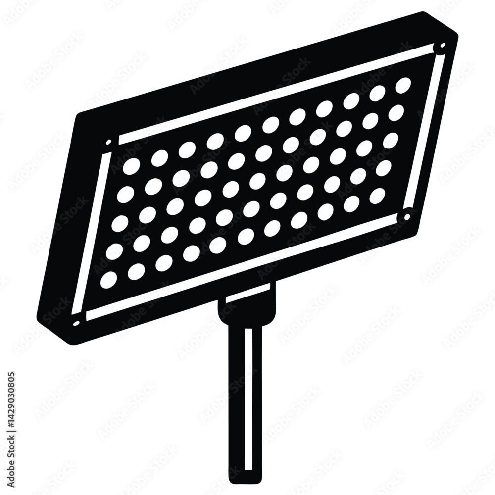 Poster isolated black vector photographer using element led panel light with white background
