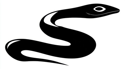 Obraz premium Silhouette of a snake, elegant and stylized.