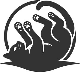 Obraz premium Playful cat vector silhouette