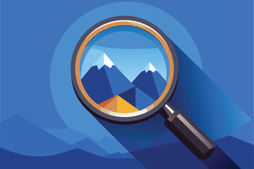 Magnifying Glass Reveals Breathtaking Mountain View