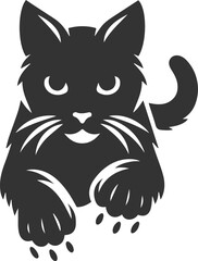 Obraz premium Playful cat vector silhouette