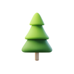 Simple 3D Render of a Green Christmas Tree with a Brown Trunk