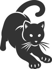 Playful cat vector silhouette