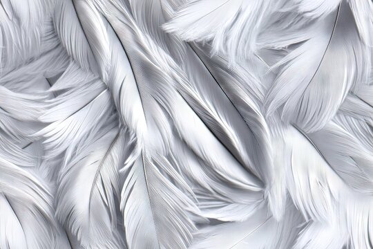 silver feathers  repeatable seamless tile pattern