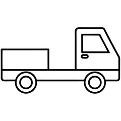 Simple Vector Illustration of a Flatbed Truck – Clean Design for Stock Images