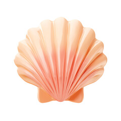 Fototapeta premium Peach and Coral Colored Seashell 3D Render on Transparent Background