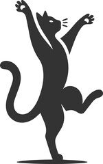 Playful cat vector silhouette