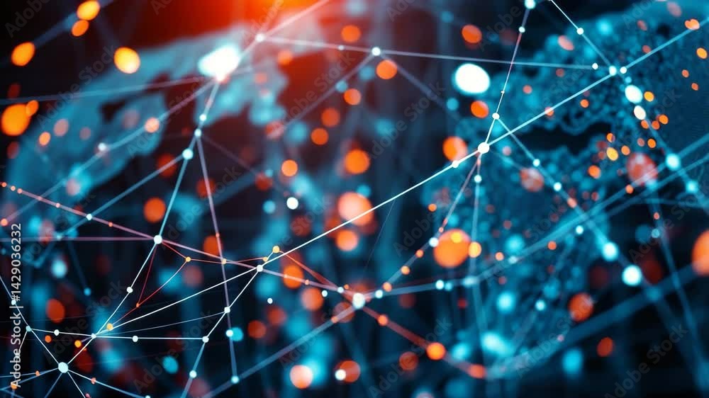 Poster electronic signals weaving through a global network a tapestry of tech connectivity 4k