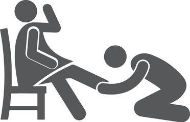 Foot Kissing Worship Submission Pictogram