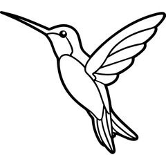 Sleek Hummingbird Outline Vector Design