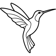 Sleek Hummingbird Outline Vector Design