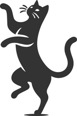 Playful cat vector silhouette