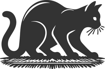 Playful cat vector silhouette