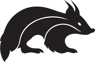 Obraz premium skunk logo design silhouette style vector minimal vector art illustration on a white background 