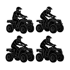 ATV Riders in Action – Vector Silhouette Illustration © John