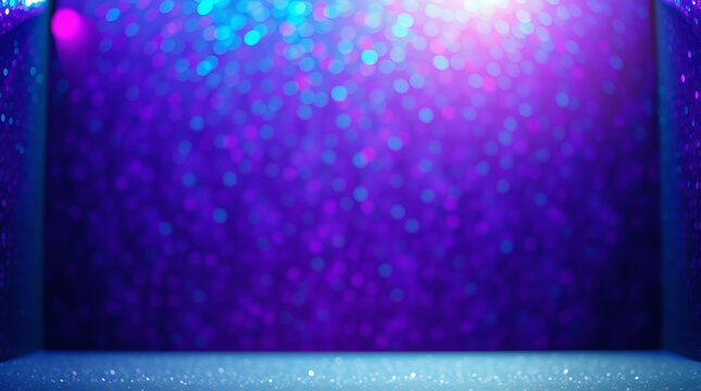 Magical Hexagonal Bokeh Background and Purple Hues and Shimmering Lights - Powered by Adobe