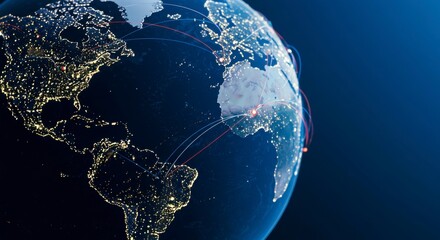 Global connectivity, night view