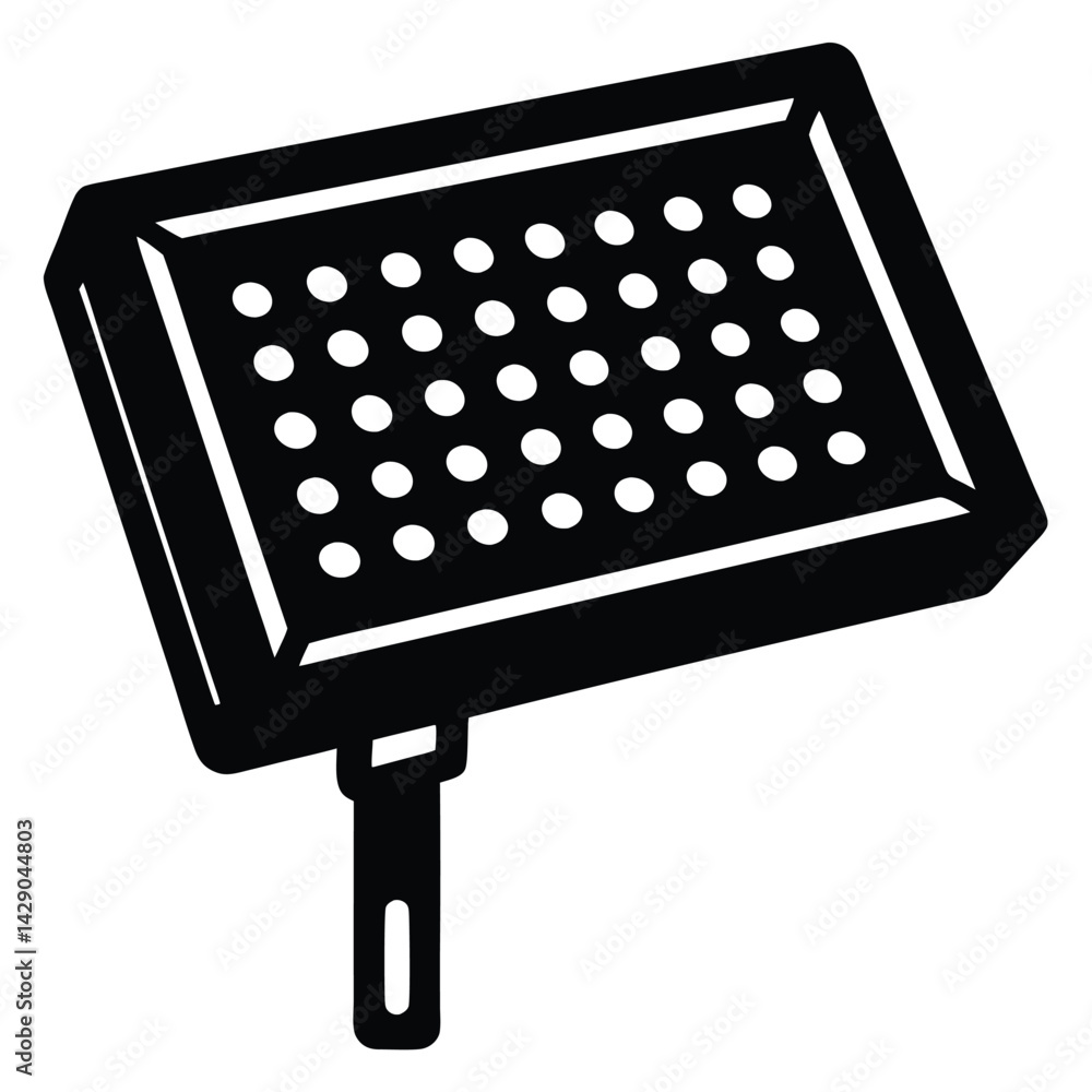 Poster isolated black vector photographer using element led panel light with white background