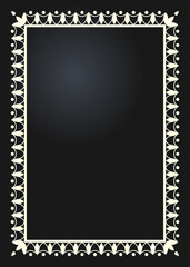 Floral rectangular golden frame. Festive design. Gold border with flowers. Frames vector