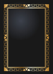 Floral rectangular golden frame. Festive design. Gold border with flowers. Frames vector