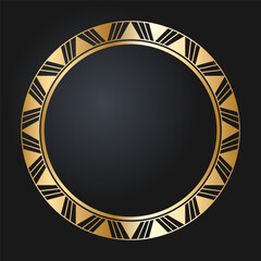 Beautiful round golden frame. Festive design. Gold border. Round frames vector