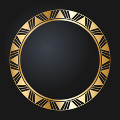 Beautiful round golden frame. Festive design. Gold border. Round frames vector