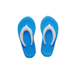 3d summer sandal. Three-dimensional vector illustration beach shoe. Vacation flip-flops for traveling near the sea. Rubber slipper for pool leisure relax. Holiday footwear. Sun clothing ocean journey
