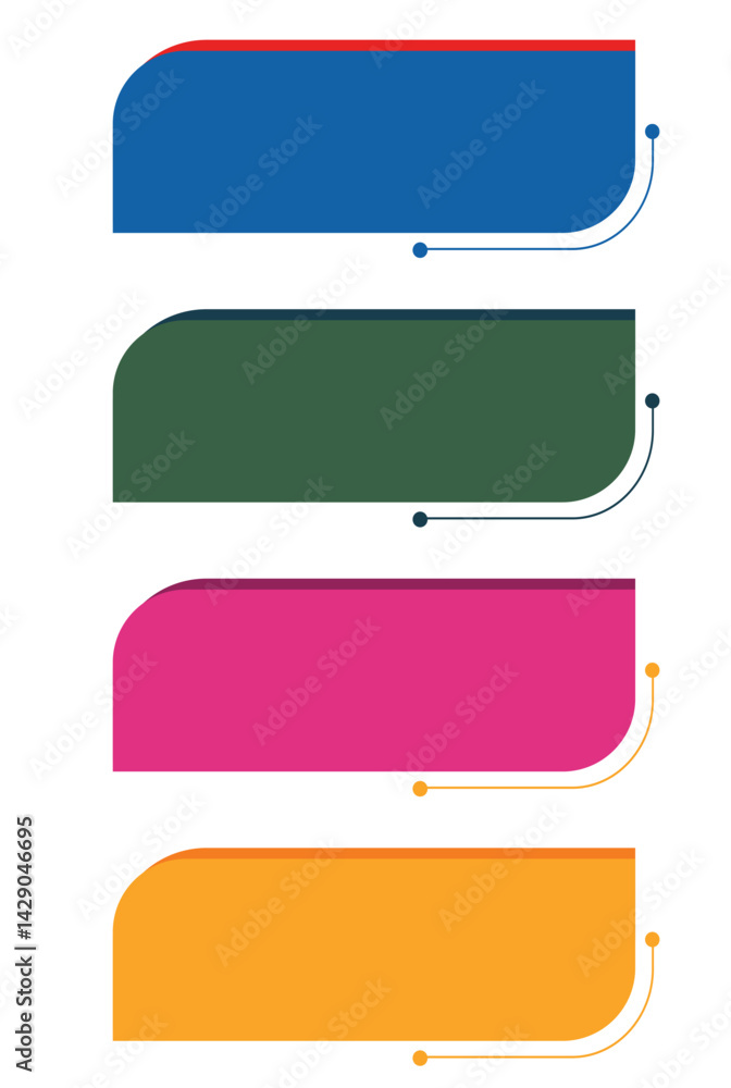 Poster colorful vector web banner design set with arrow elements