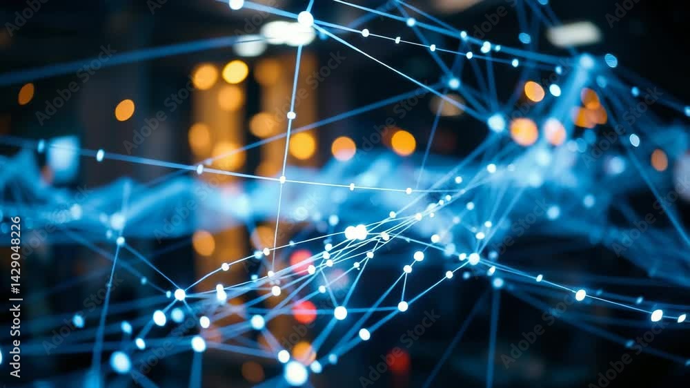 Poster electronic signals weaving through a global network a tapestry of tech connectivity 4k