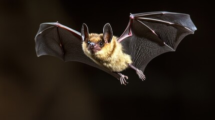 Fototapeta premium The Graceful Flight of a Little Brown Bat
