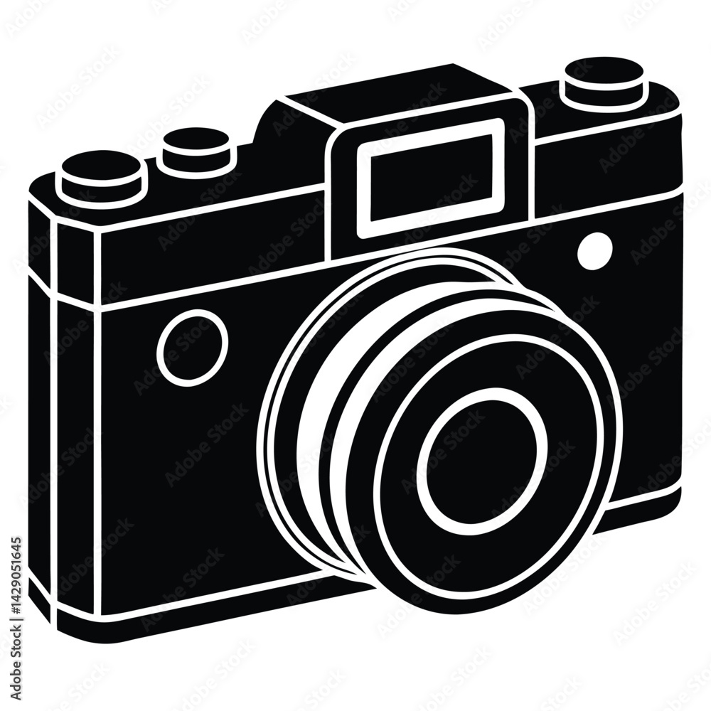 Poster isolated black vector photographer using element mirrorless camera with white background