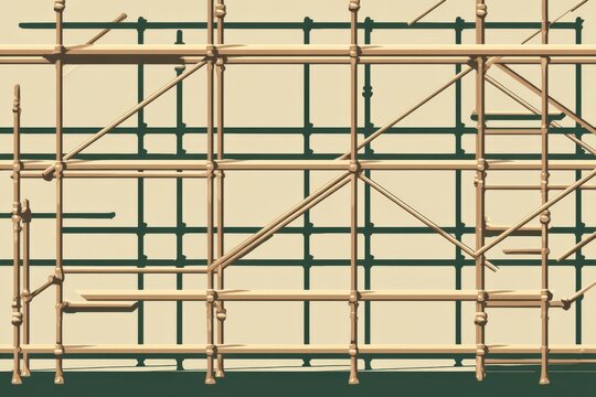 Detailed Framework Structure of Scaffolding Against Simple Background