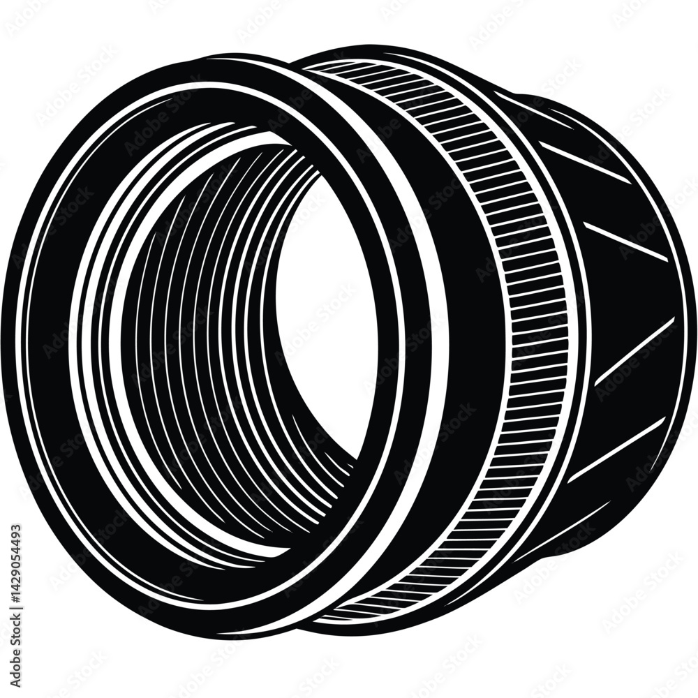 Poster isolated black vector photographer using element prime lens with white background