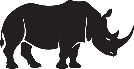 Obraz premium rhino logo design silhouette style vector minimal vector art illustration on a white background 