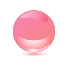 Pink drop on white background.