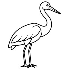 Minimalist Stork Line Art